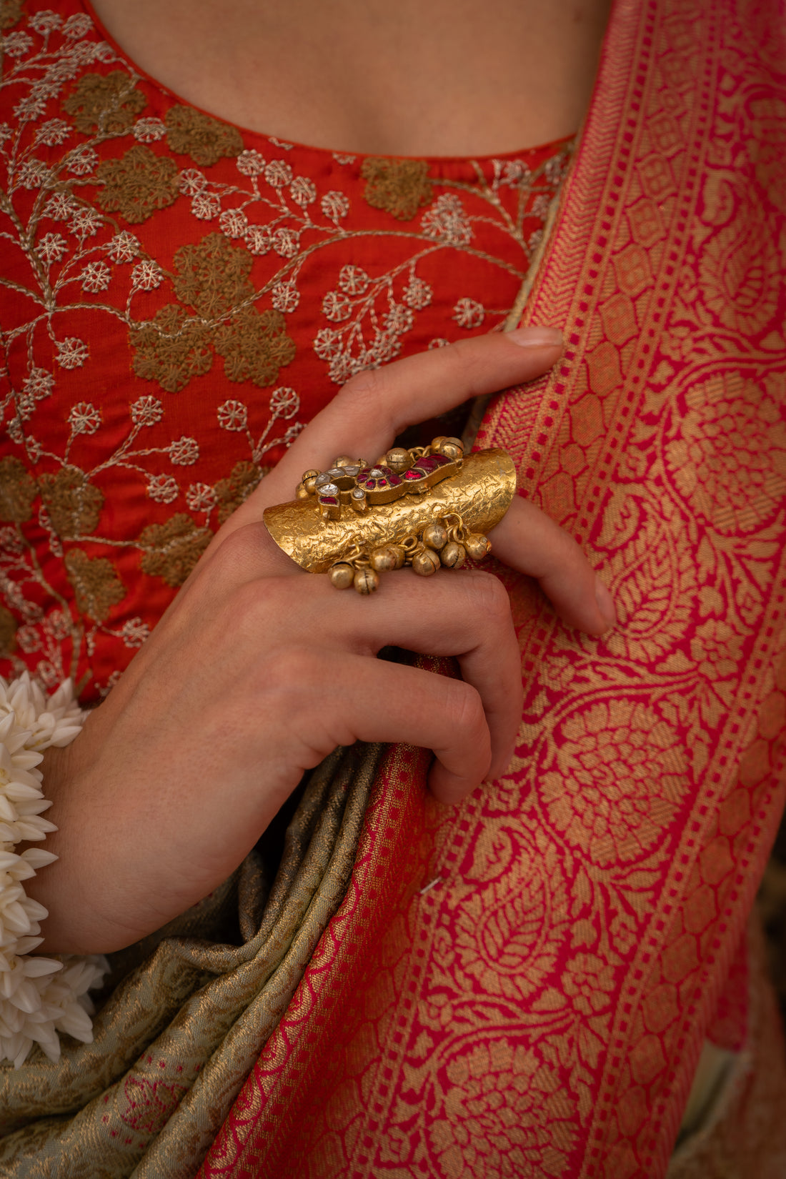 Taaj jadau Ring (Adjustable)