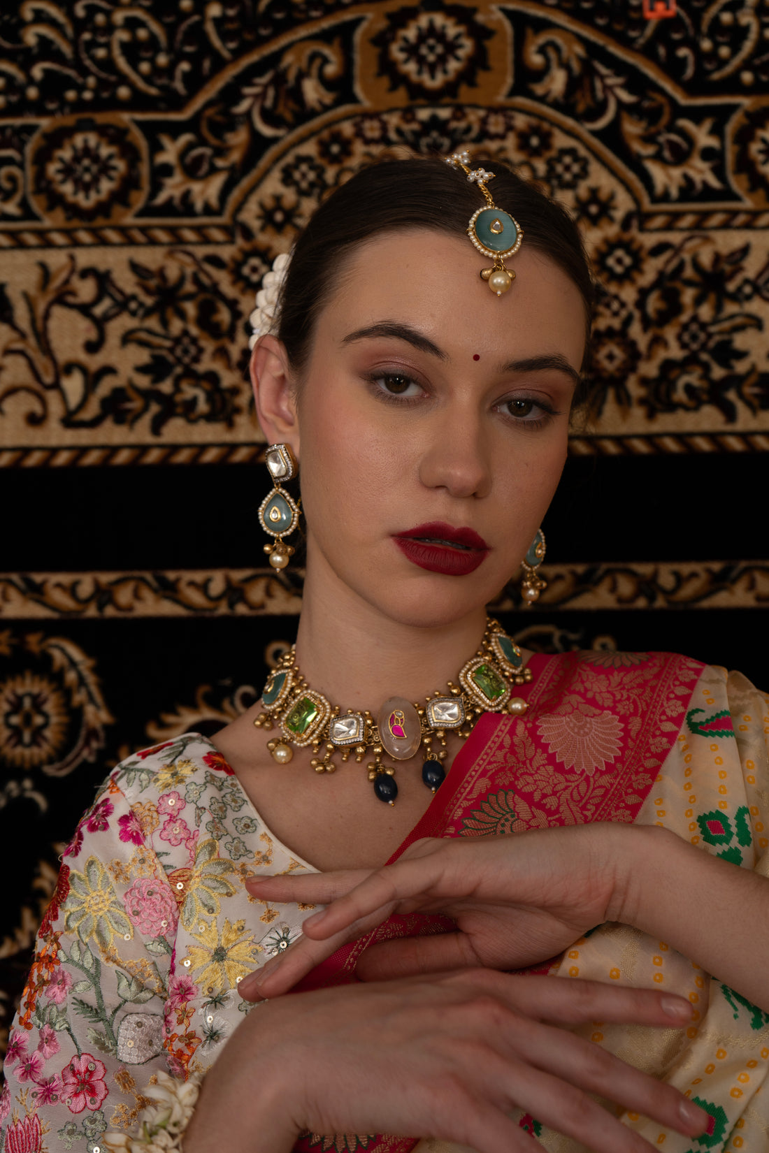 Mringaka jadau multi Necklace set