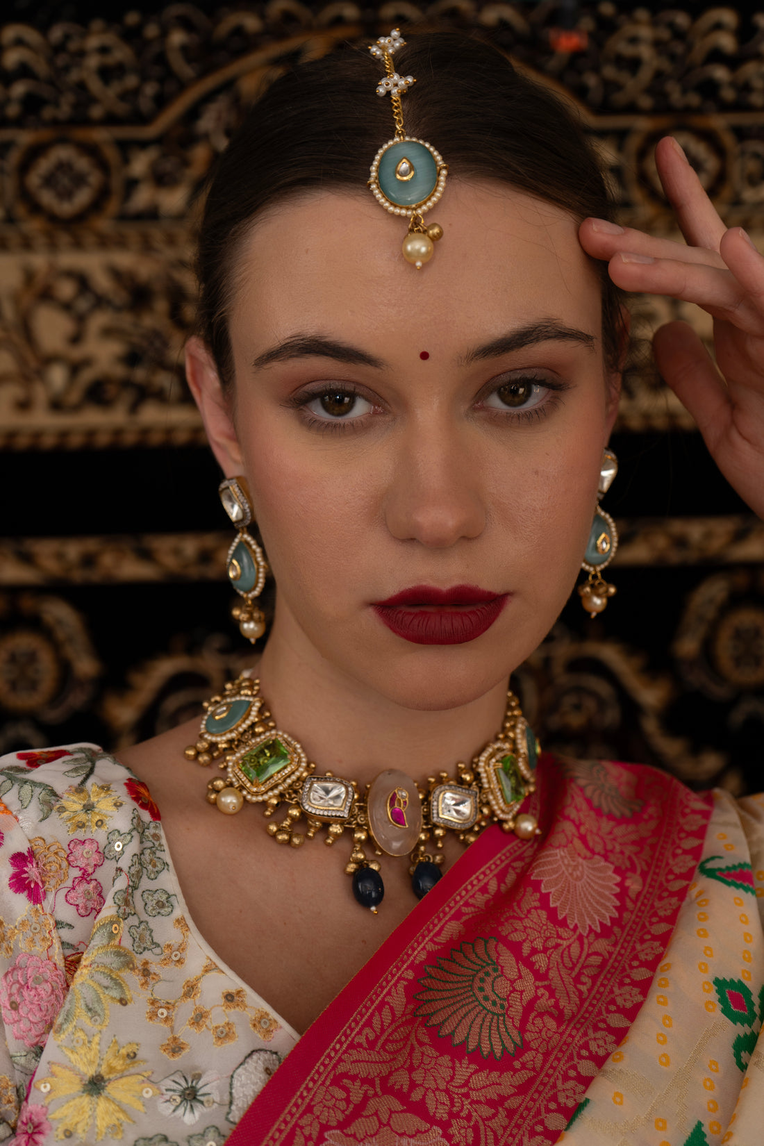 Mringaka jadau multi Necklace set