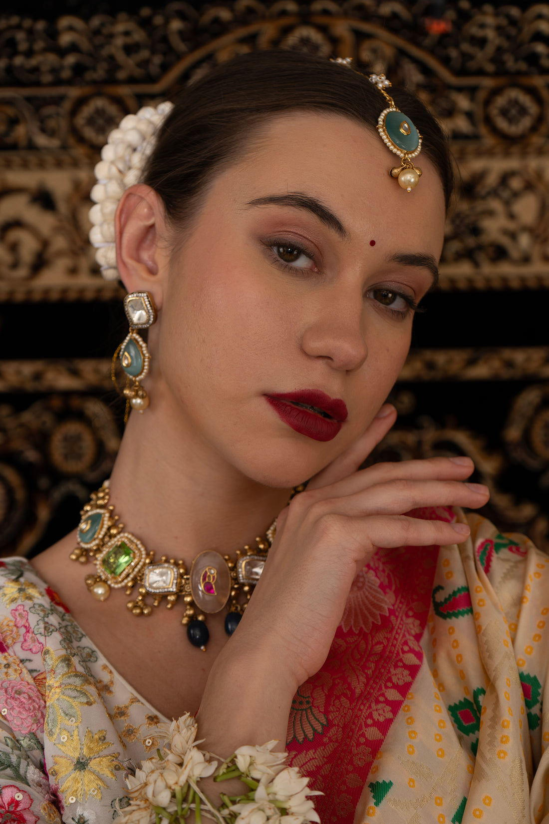 Mringaka jadau multi Necklace set