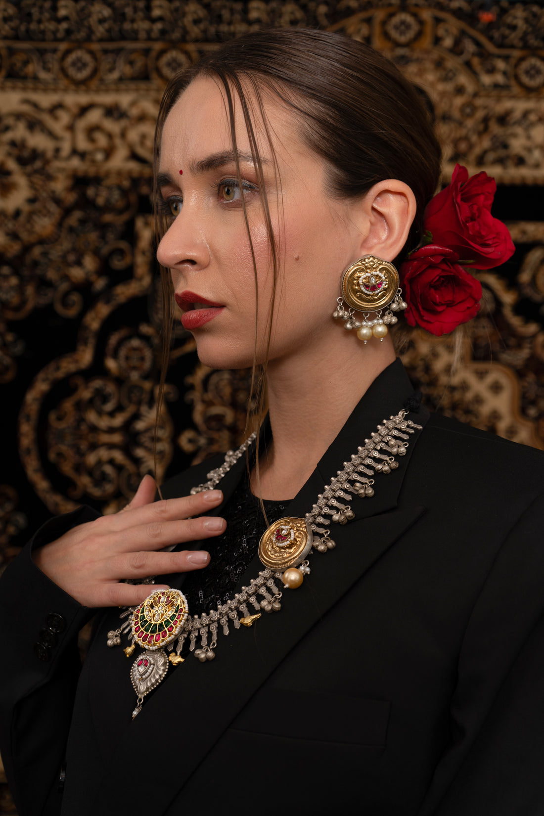 Surajmukhi jadau Necklace set