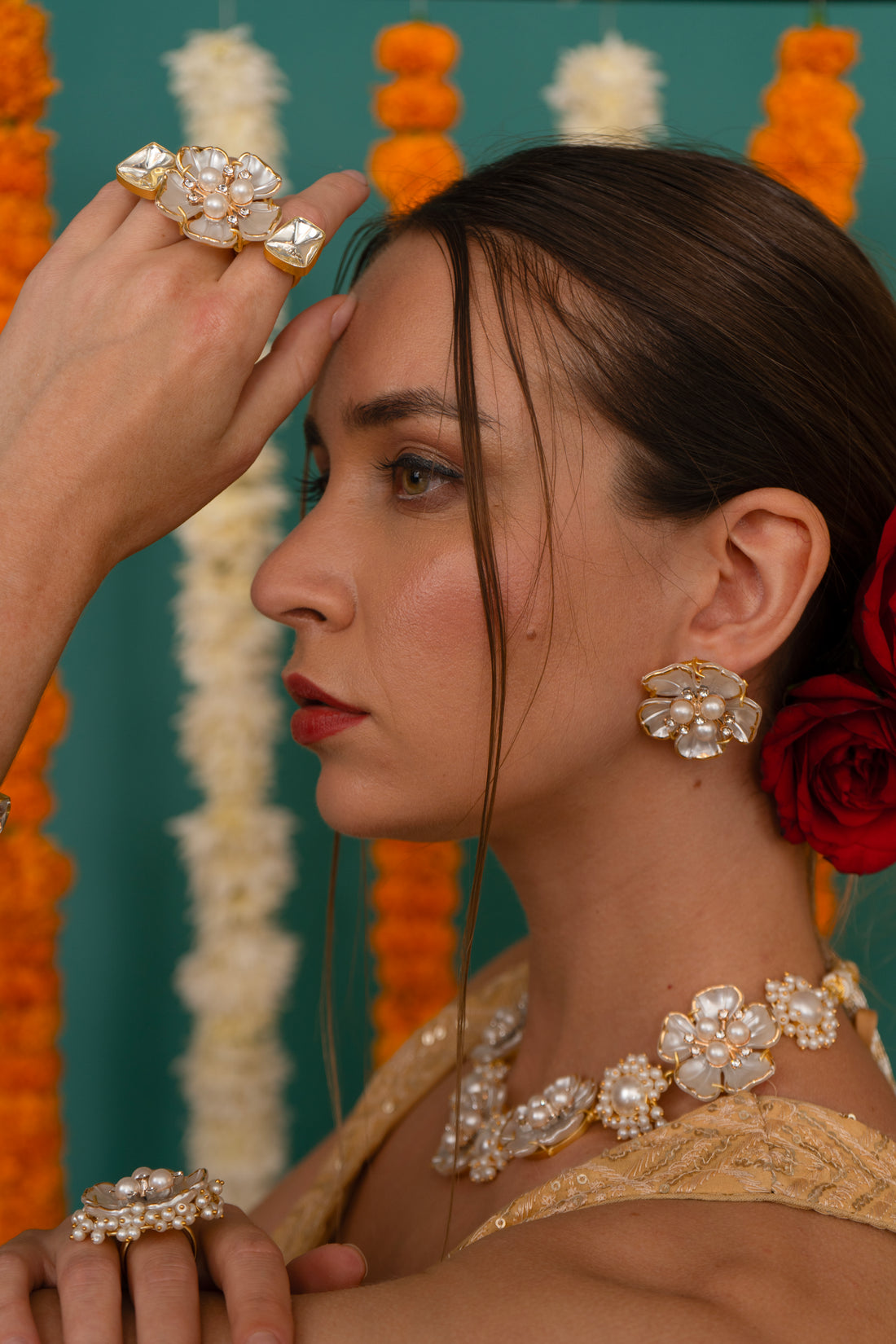 wrapped in love flower necklace + resin flower ring combo 🎁