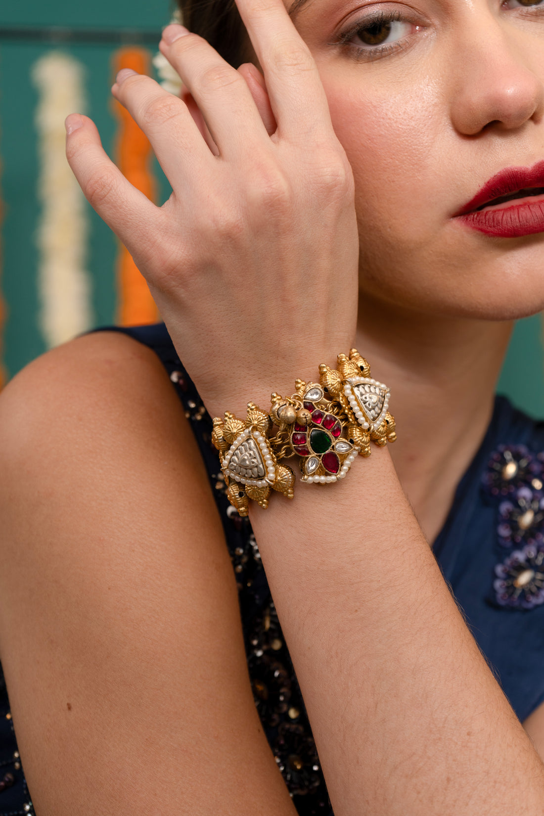 Sunaina jadau Bracelet (Adjustable)