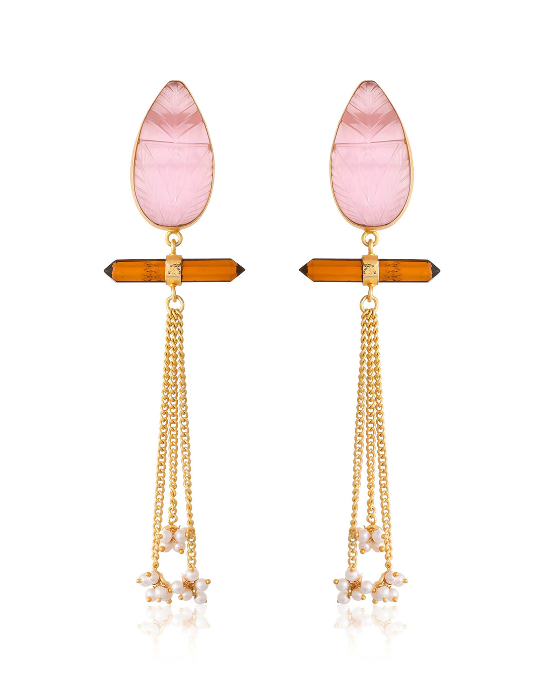 PINK CARVED DANGLERS