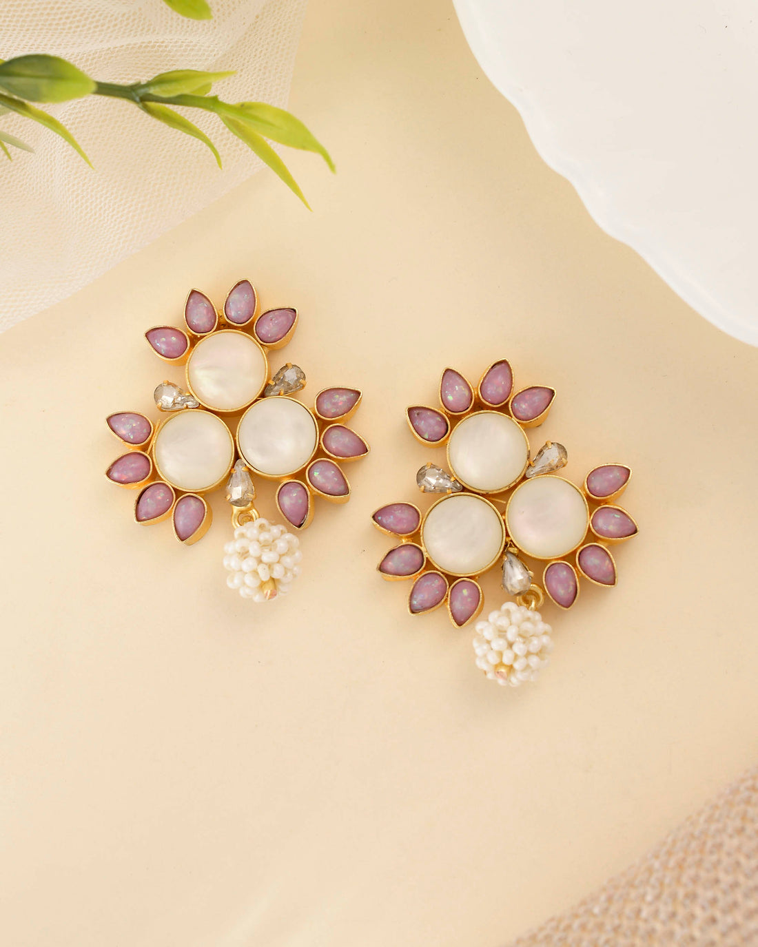 ANDI PEARL PINK OPAL STUDS