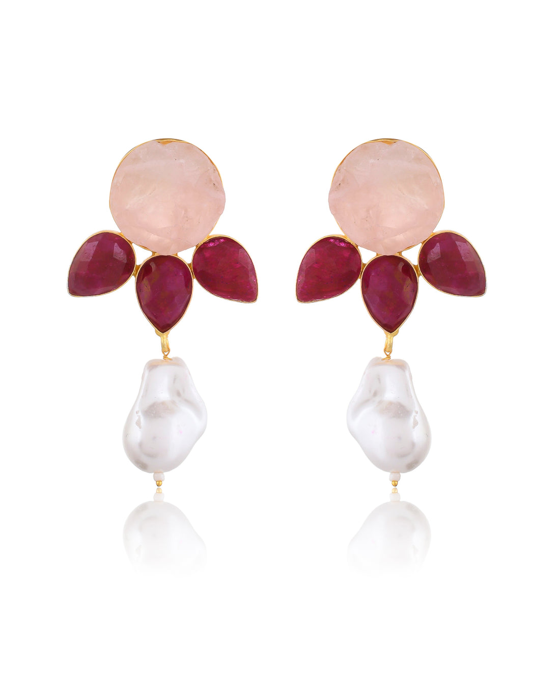 REVOLUTION ROSE QUARTZ EARINGS