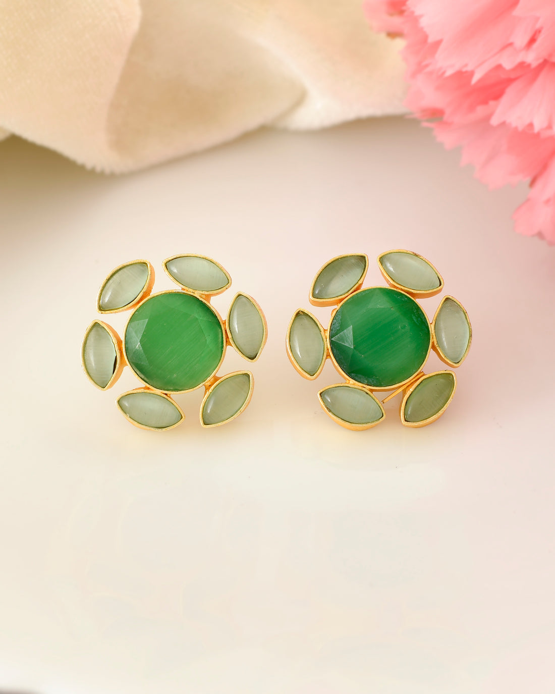 GREEN MONALISA STUDS