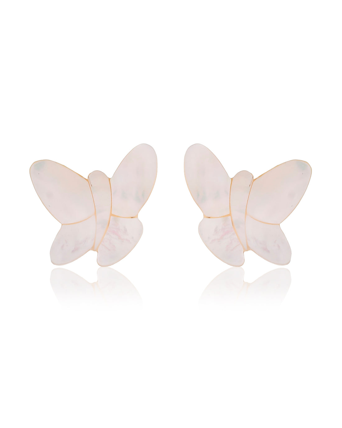 WHITE SHELL BUTTERFLY EARRINGS