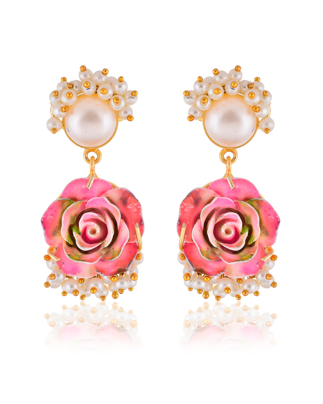 MESMERISING PINK AND WHITE FLORAL NECKLACE