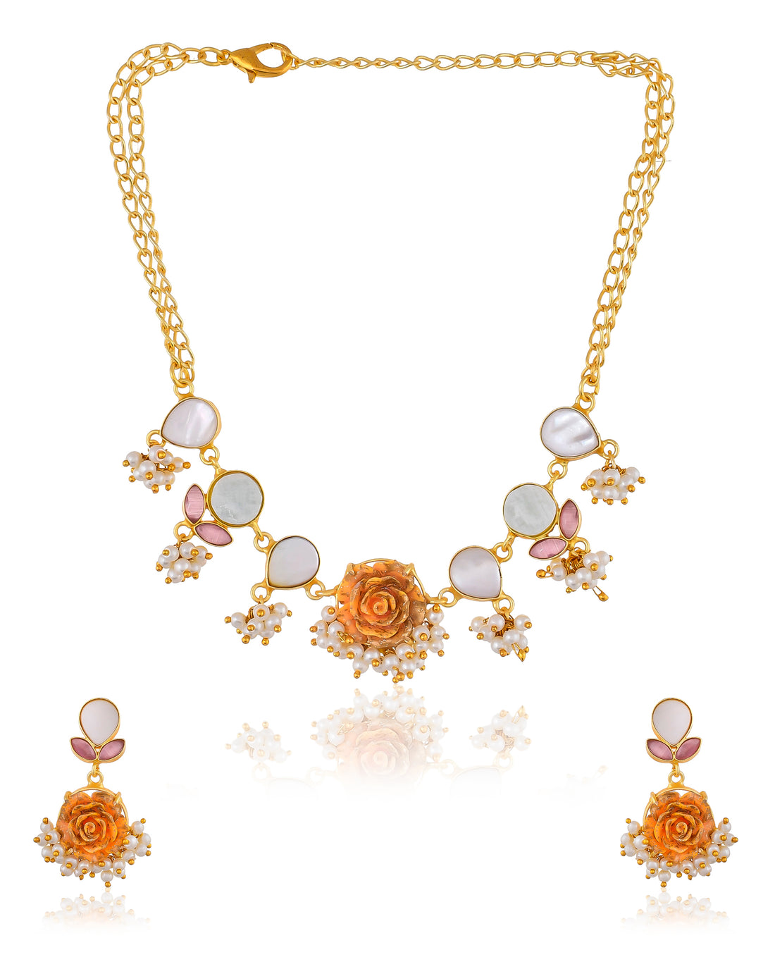 ORANGE FLOWERS NECKLACE