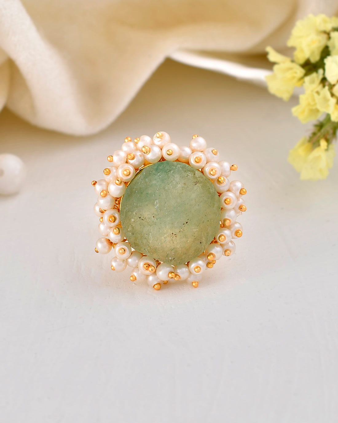 GREEN FLUORITE RING