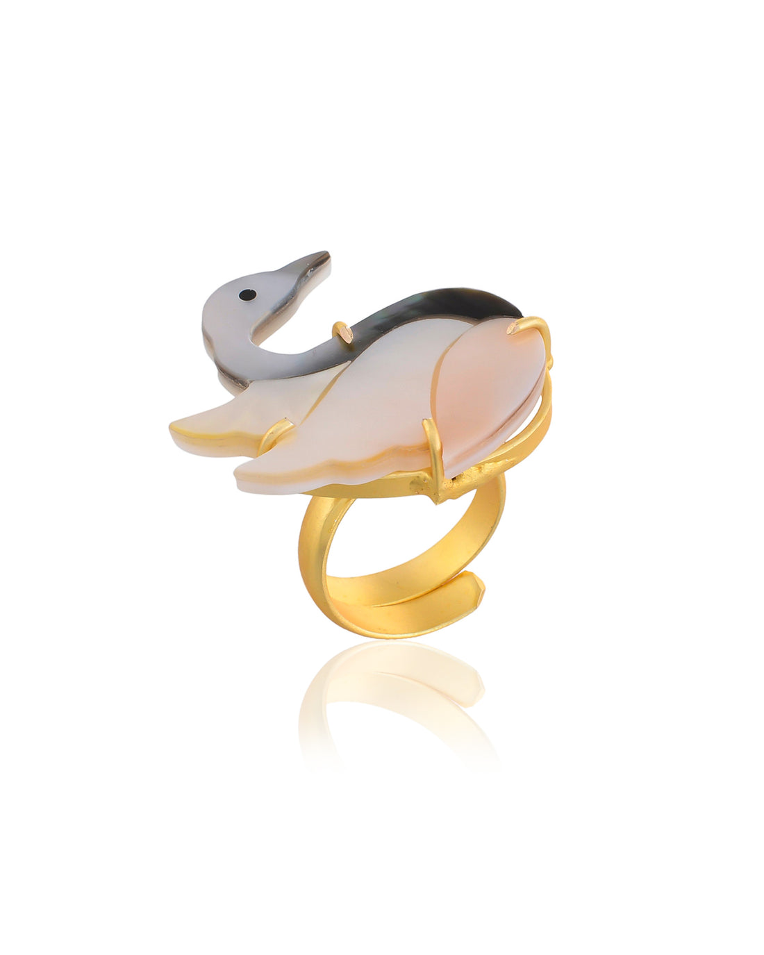 WHITE SWAN RING