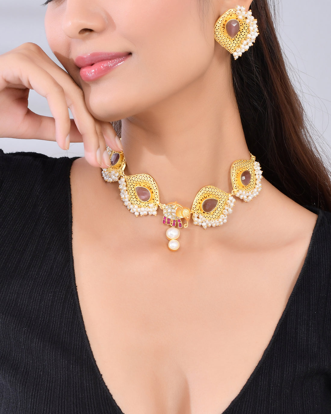 ZEENAT KUNDAN DEAR NECKLACE
