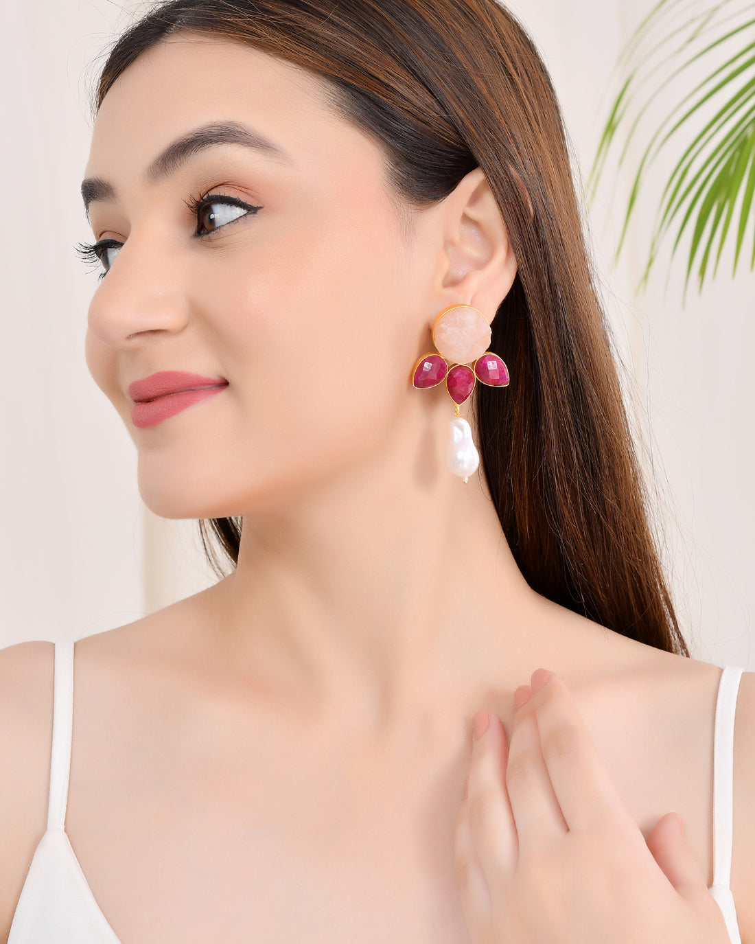 REVOLUTION ROSE QUARTZ EARINGS