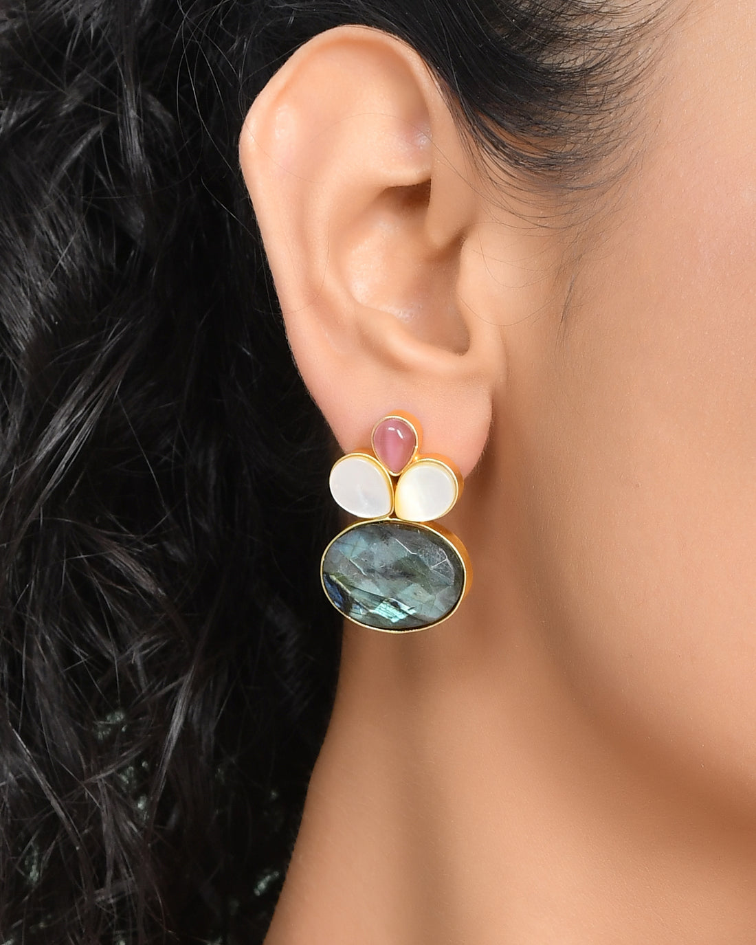 INTRICATE LABRADORITE STUDS