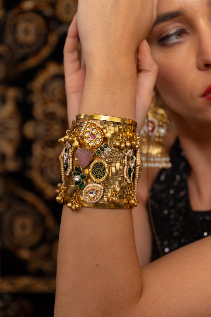 Manmohak jadau Cuffs adjustable