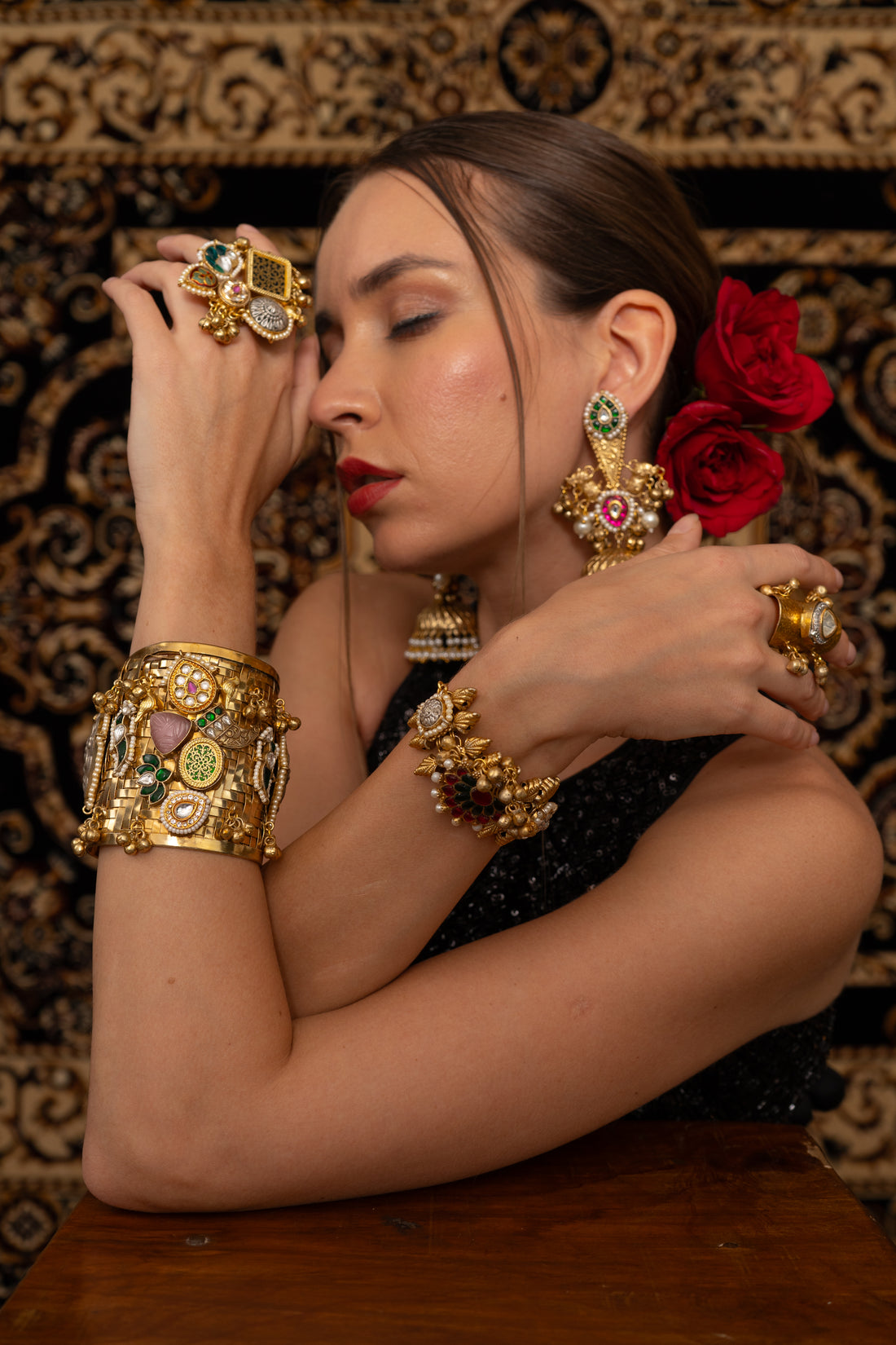 Manmohak jadau Cuffs adjustable