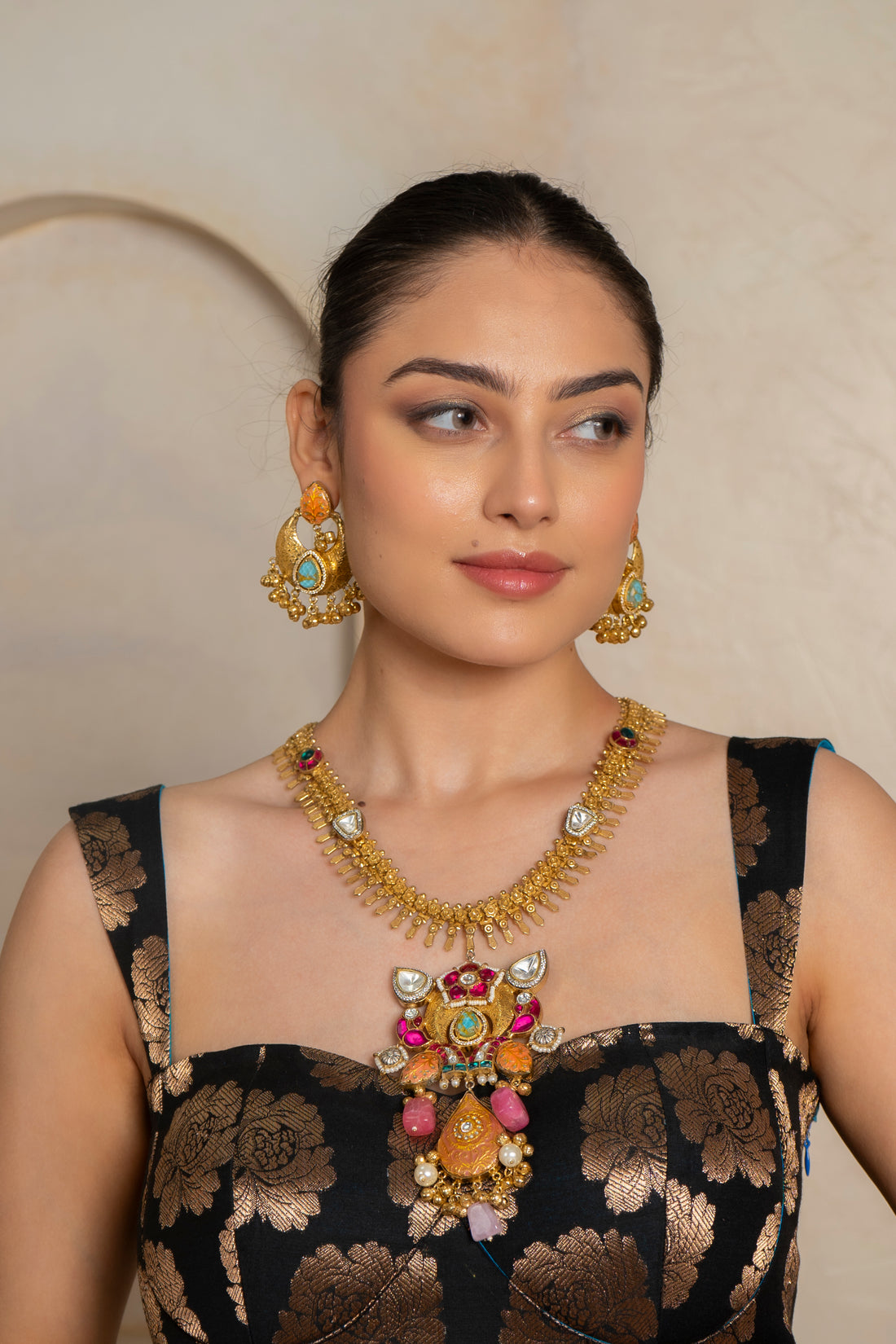 Motichoor Laddu Long Necklace