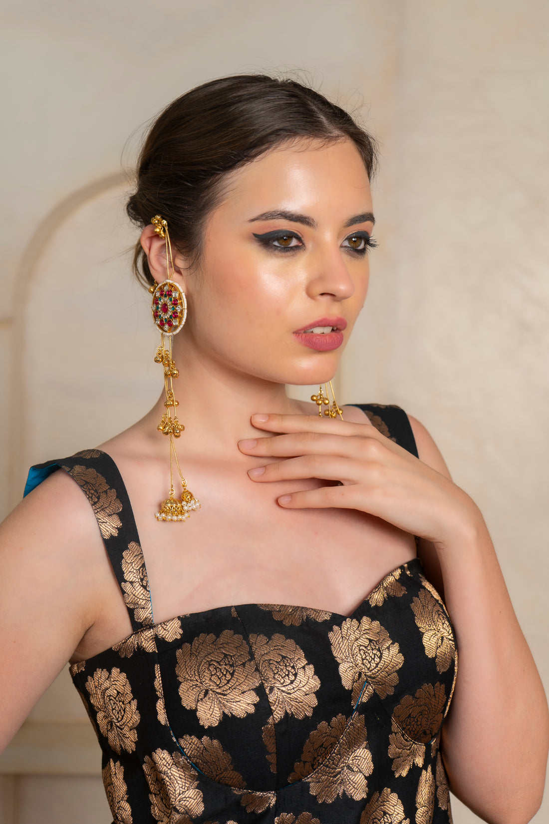Phirni Earrings with Chain