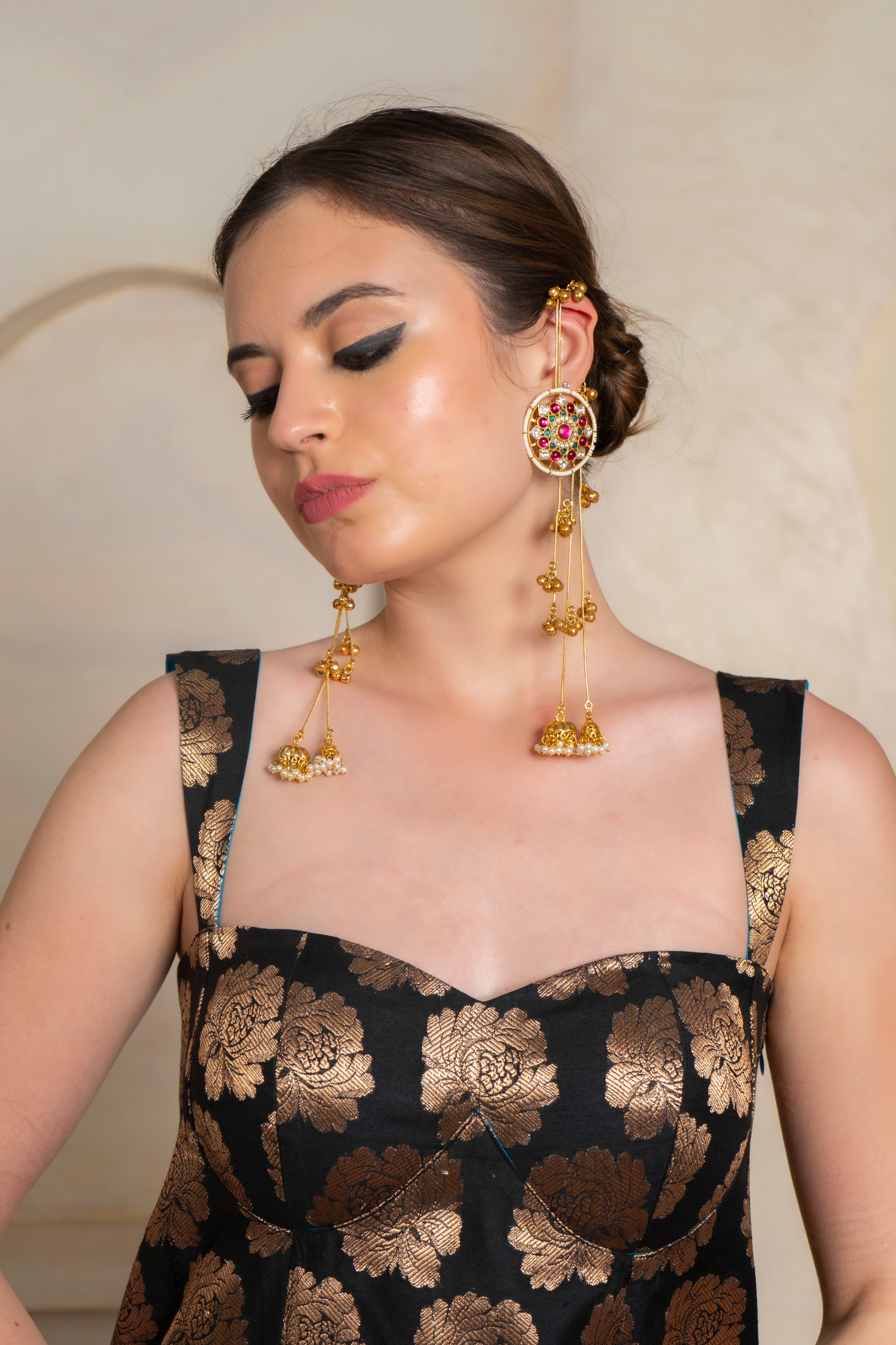 Phirni Earrings with Chain