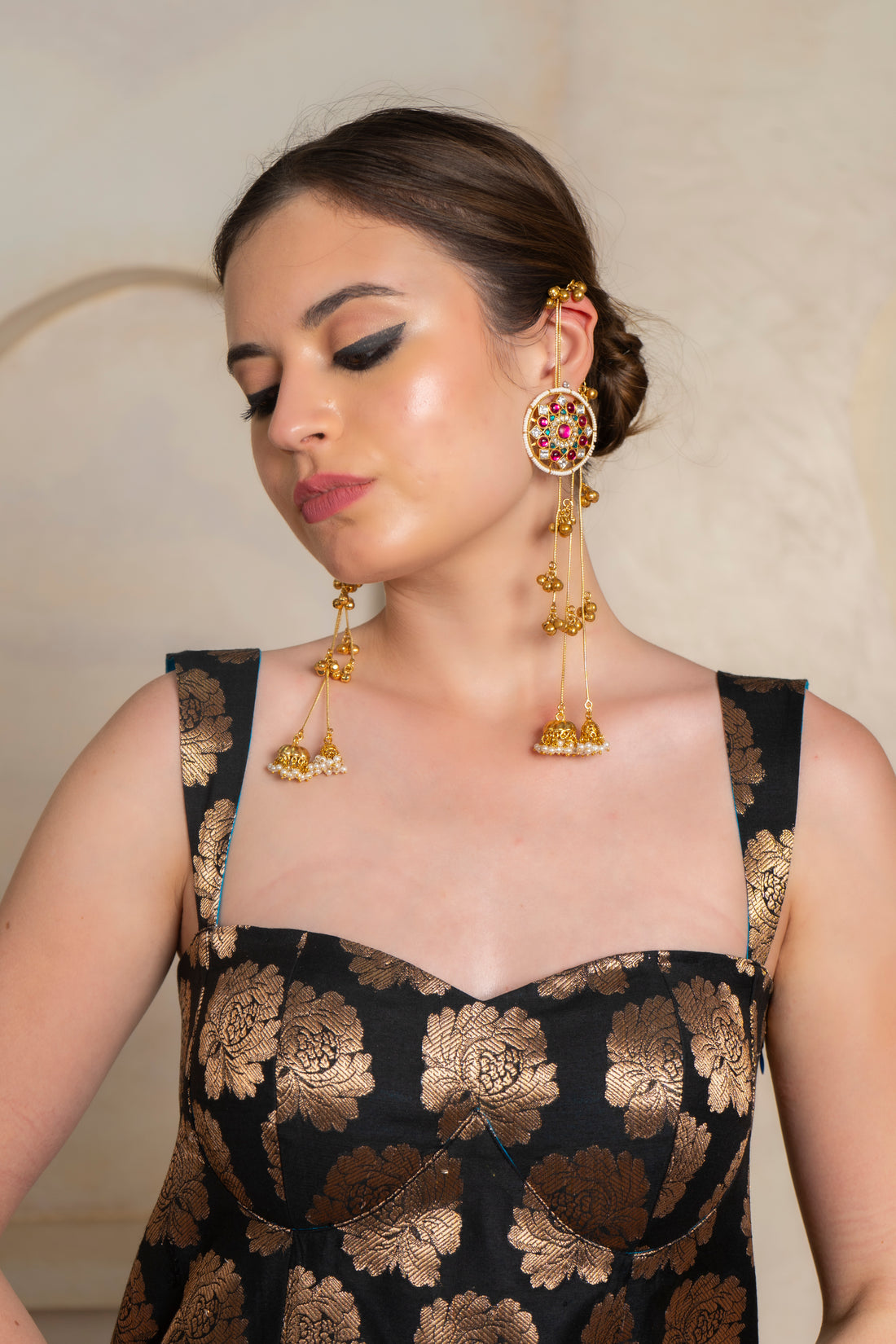 Phirni Earrings with Chain