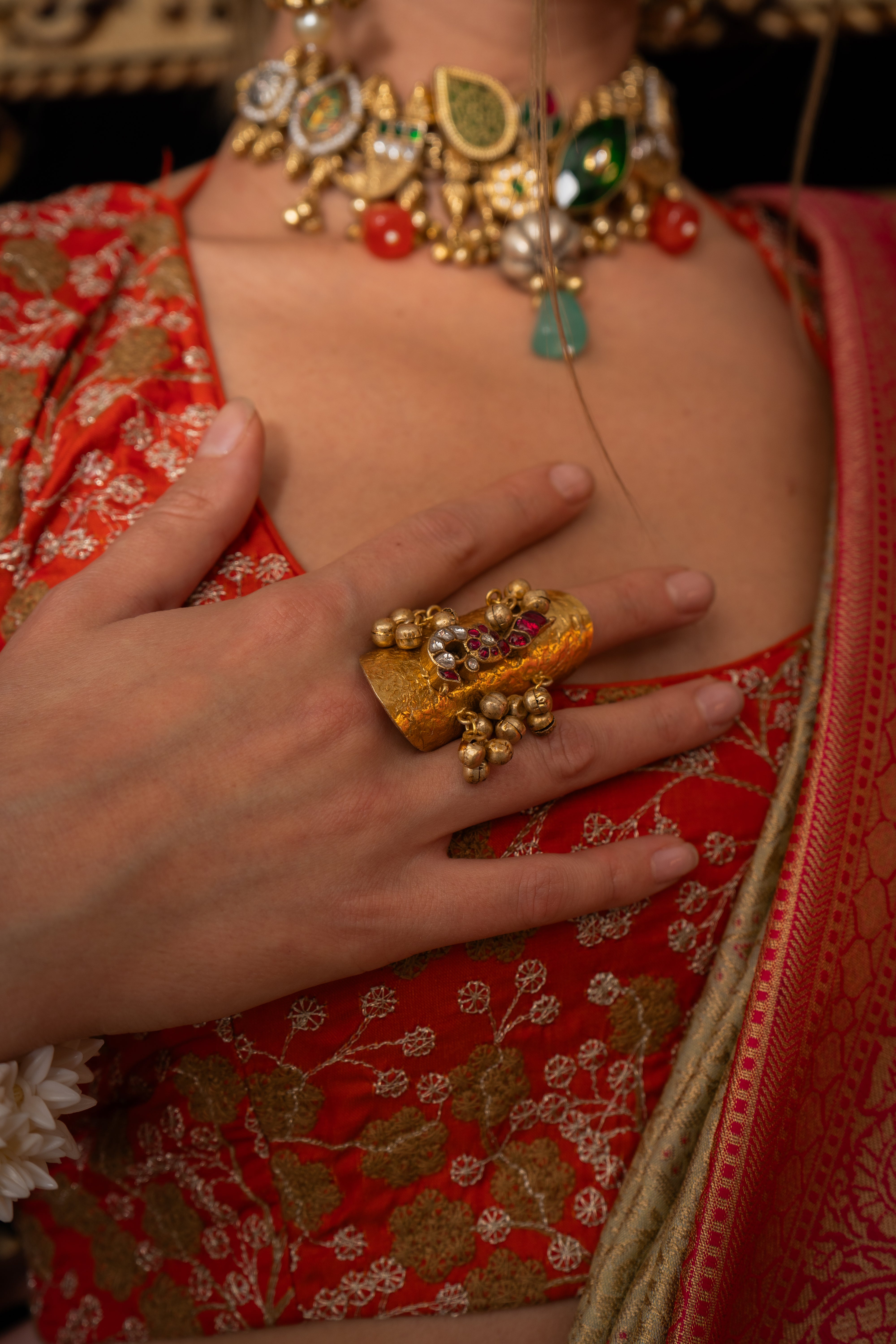 Taaj jadau Ring (Adjustable)