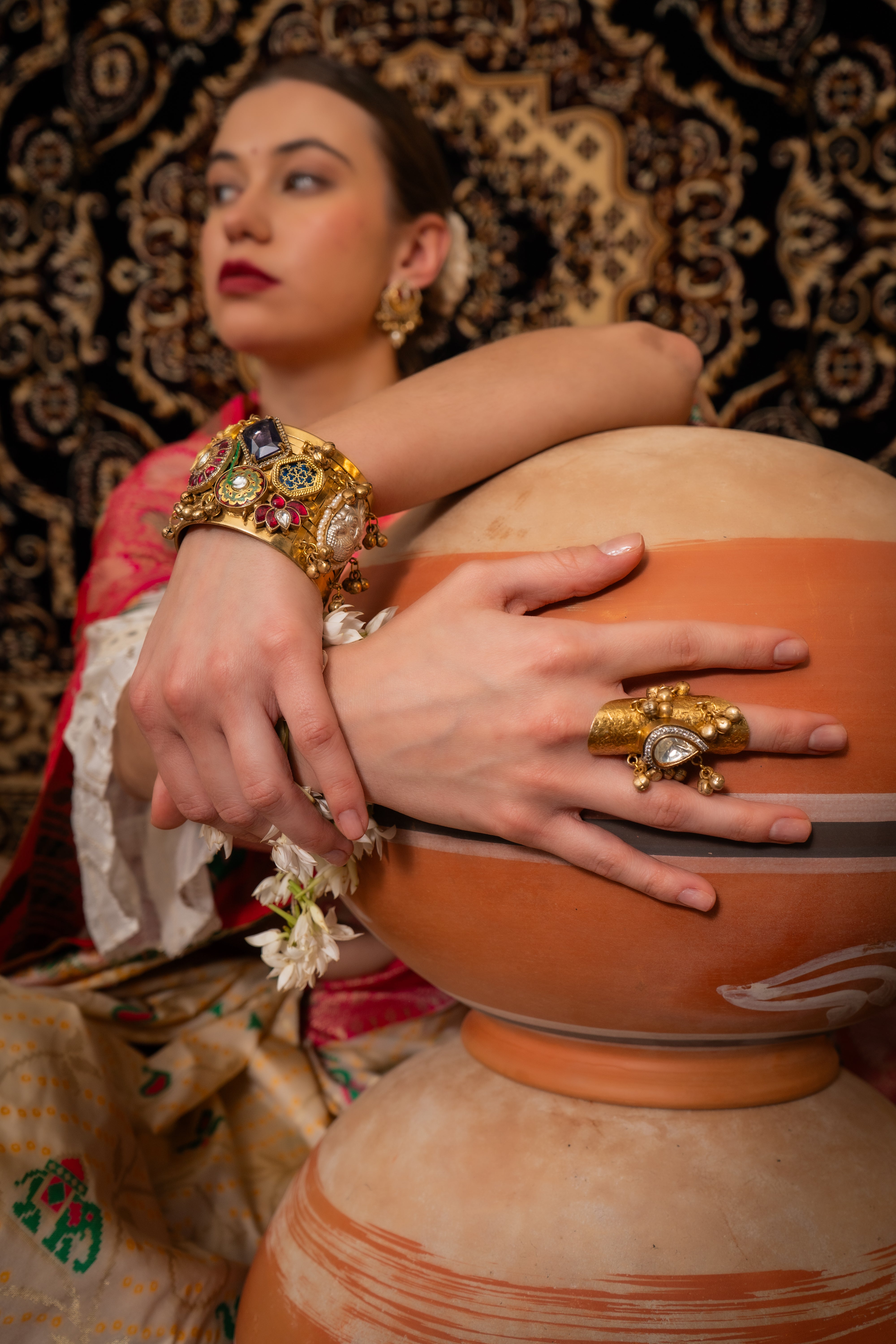 Kamal polki Ring (Adjustable)