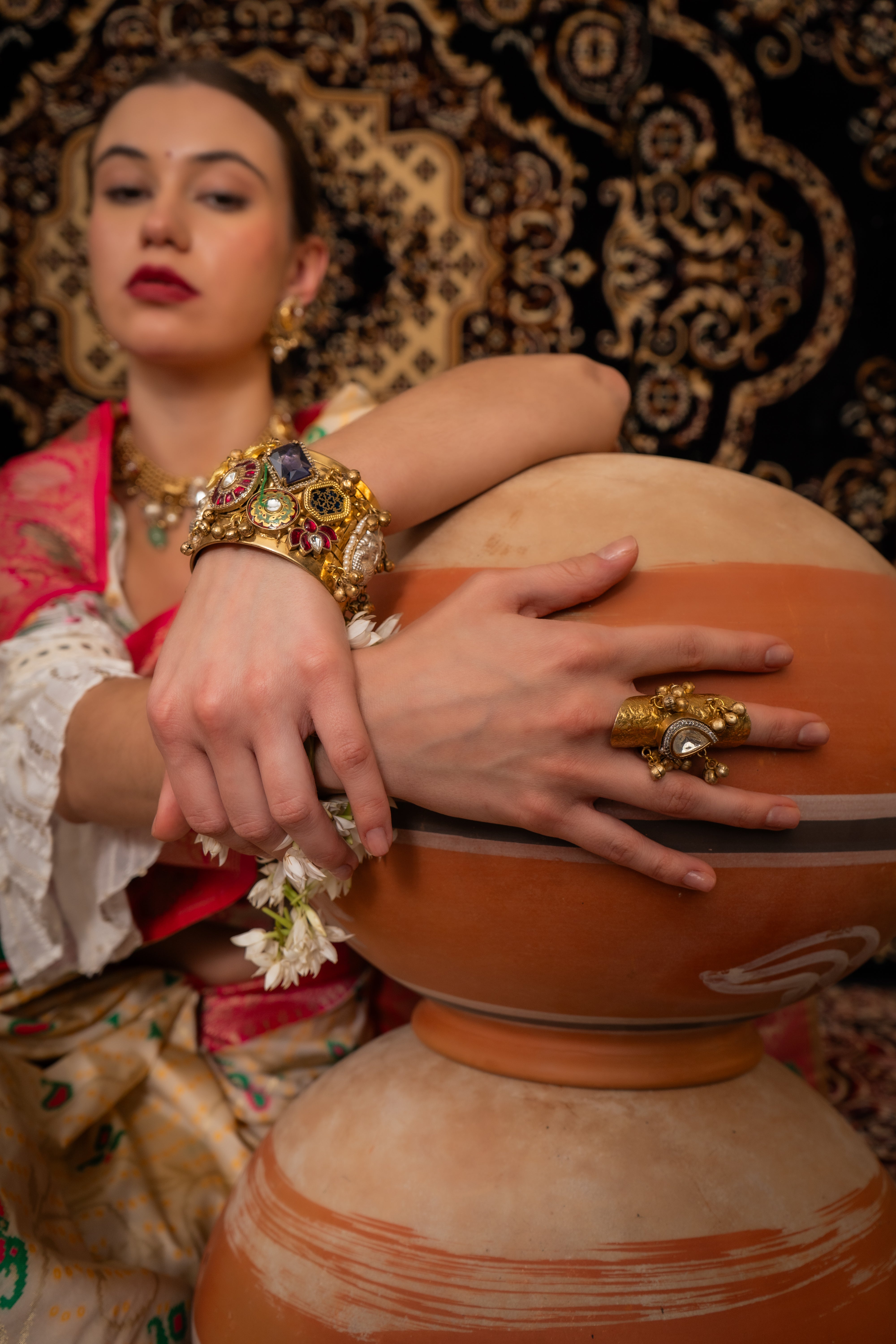 Kamal polki Ring (Adjustable)