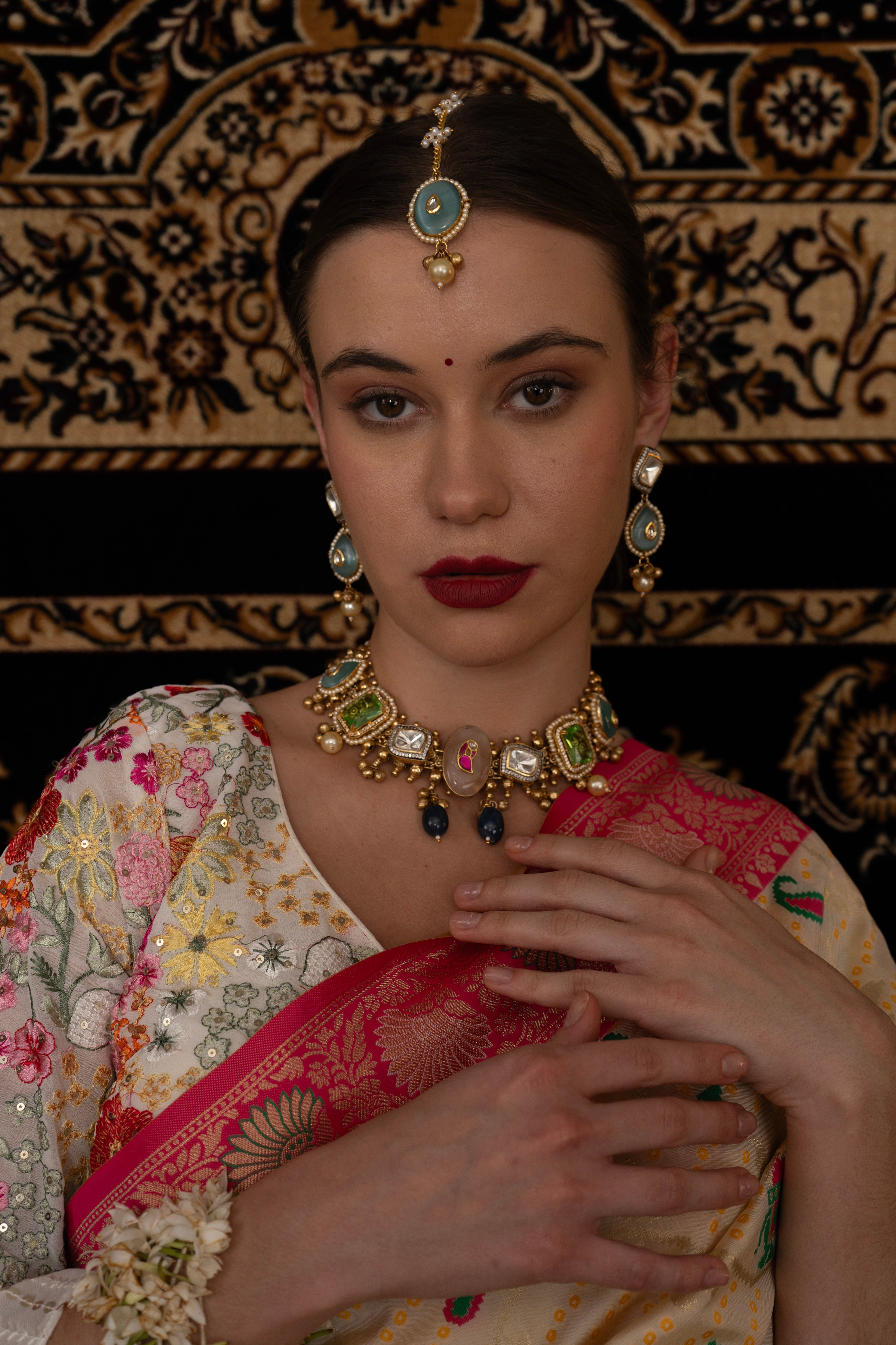 Mringaka jadau multi Necklace set