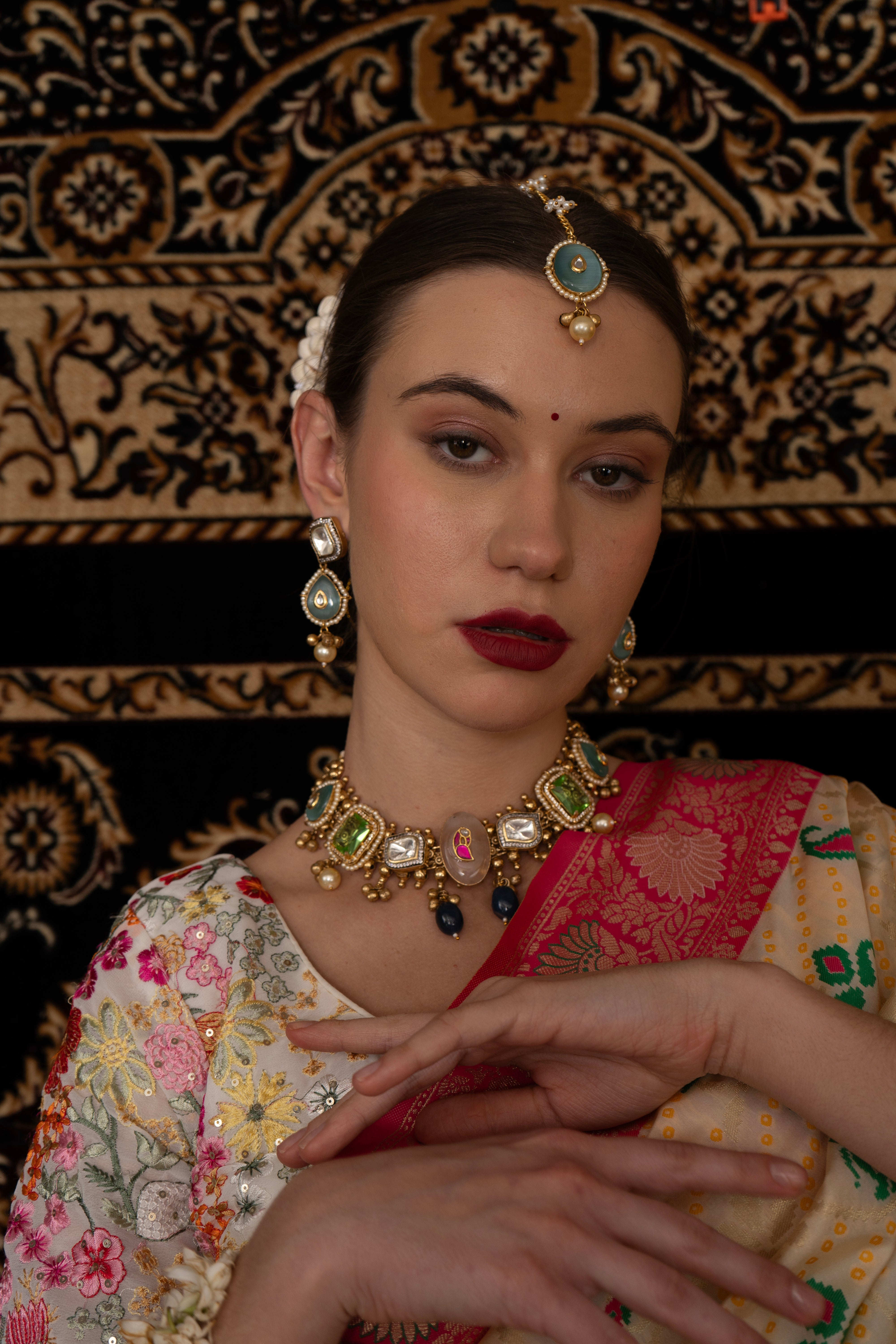 Mringaka jadau multi Necklace set