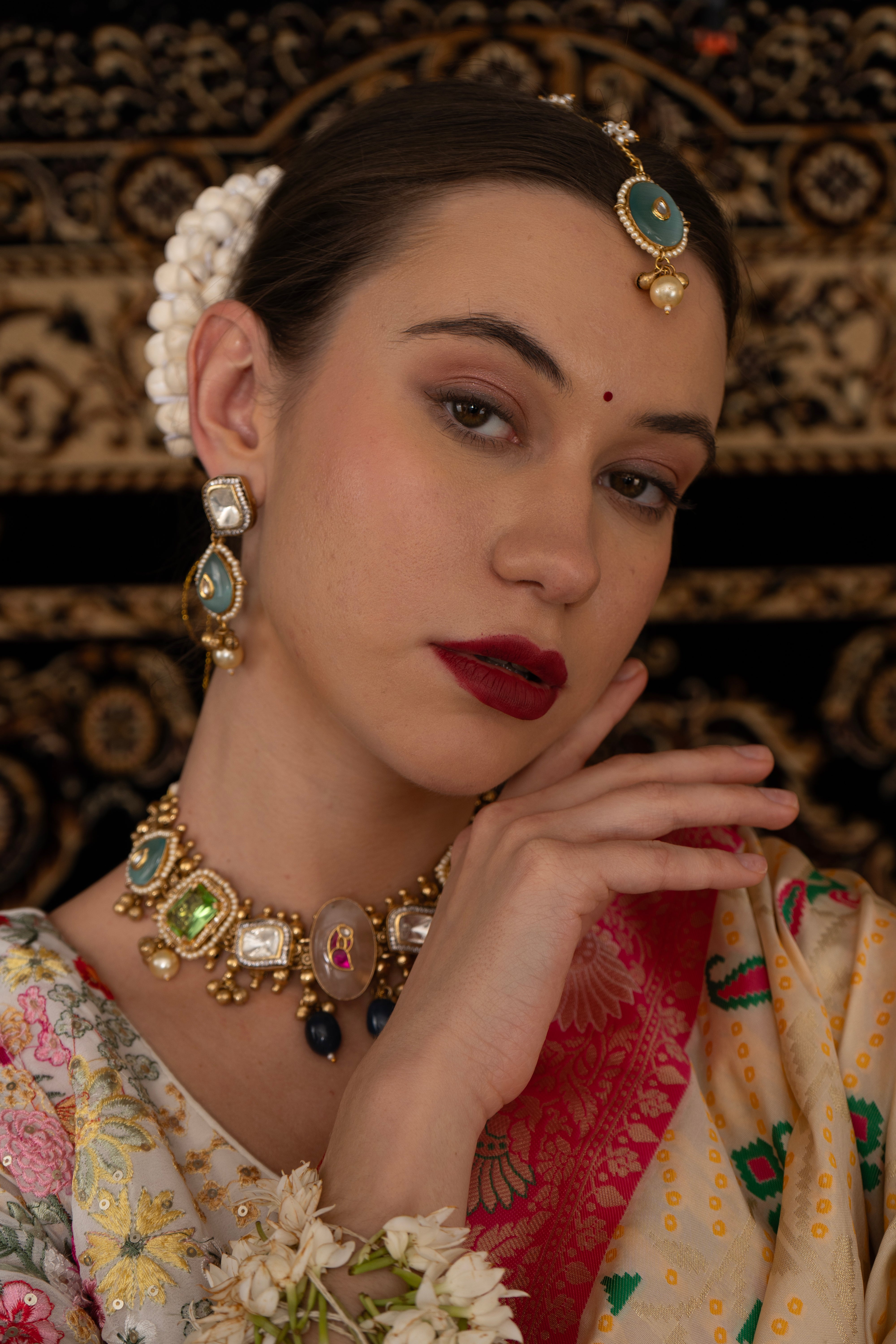 Mringaka jadau multi Necklace set