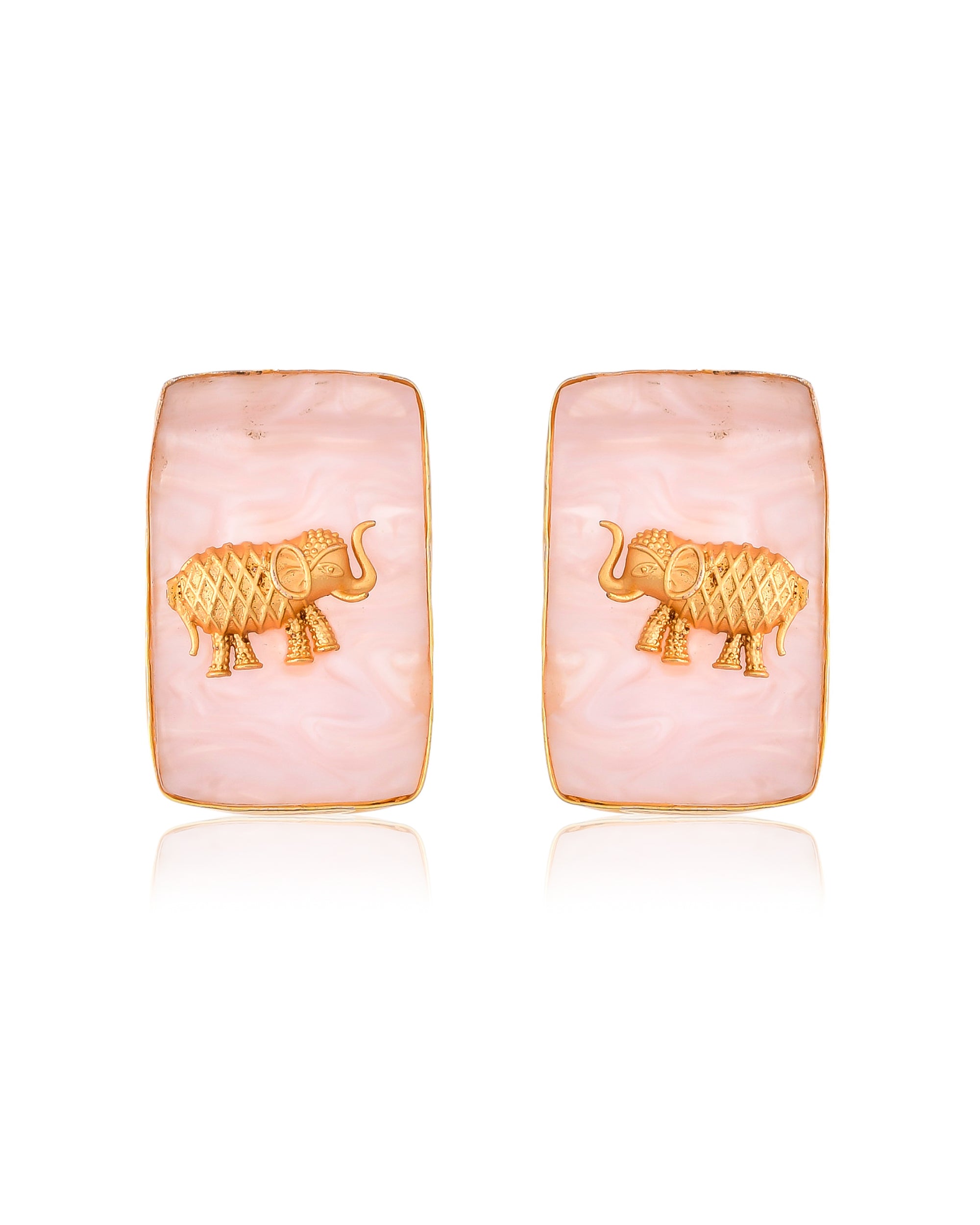 ELEPHANT PINK SHELL STUDS