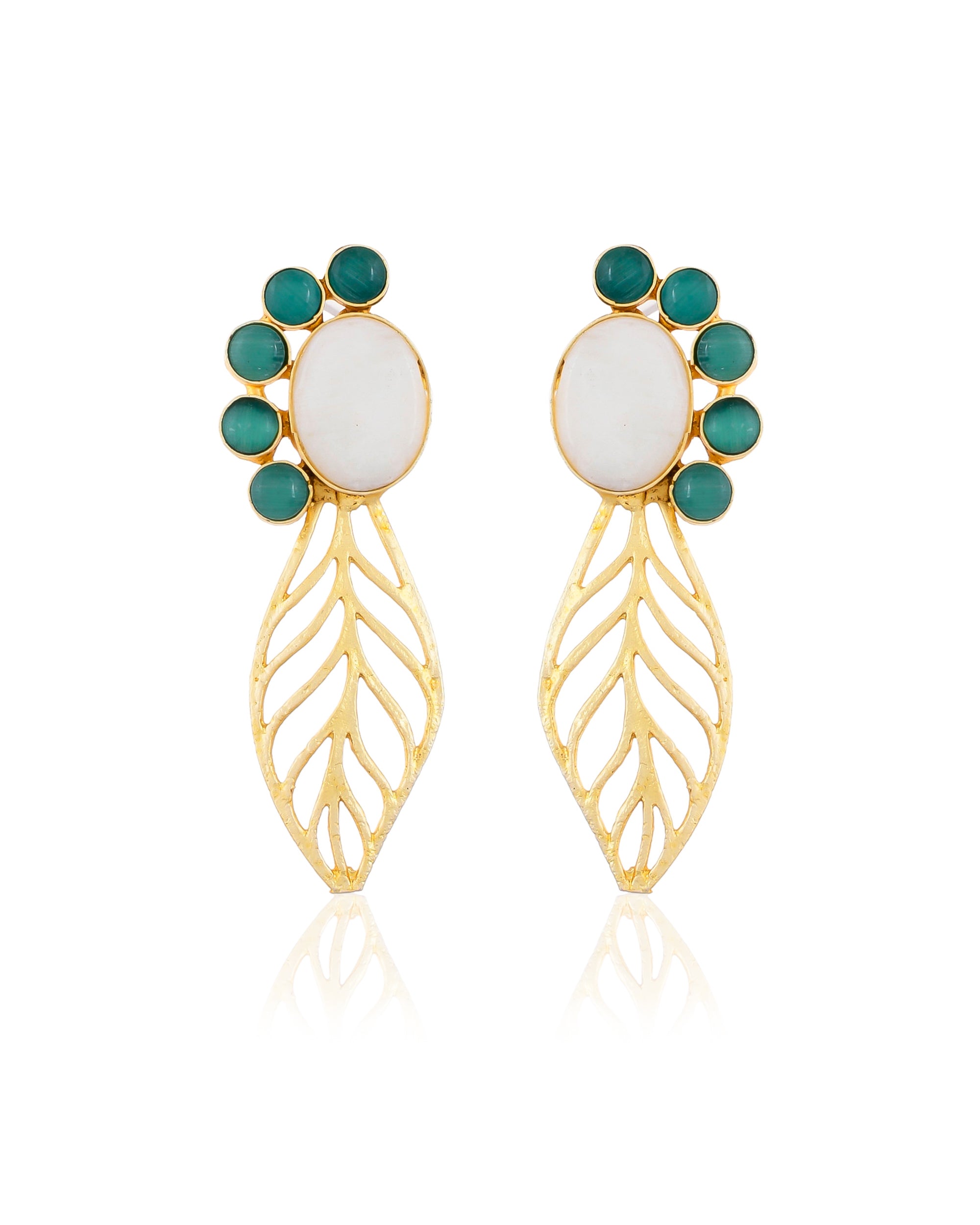 GREEN LEAF EARRING