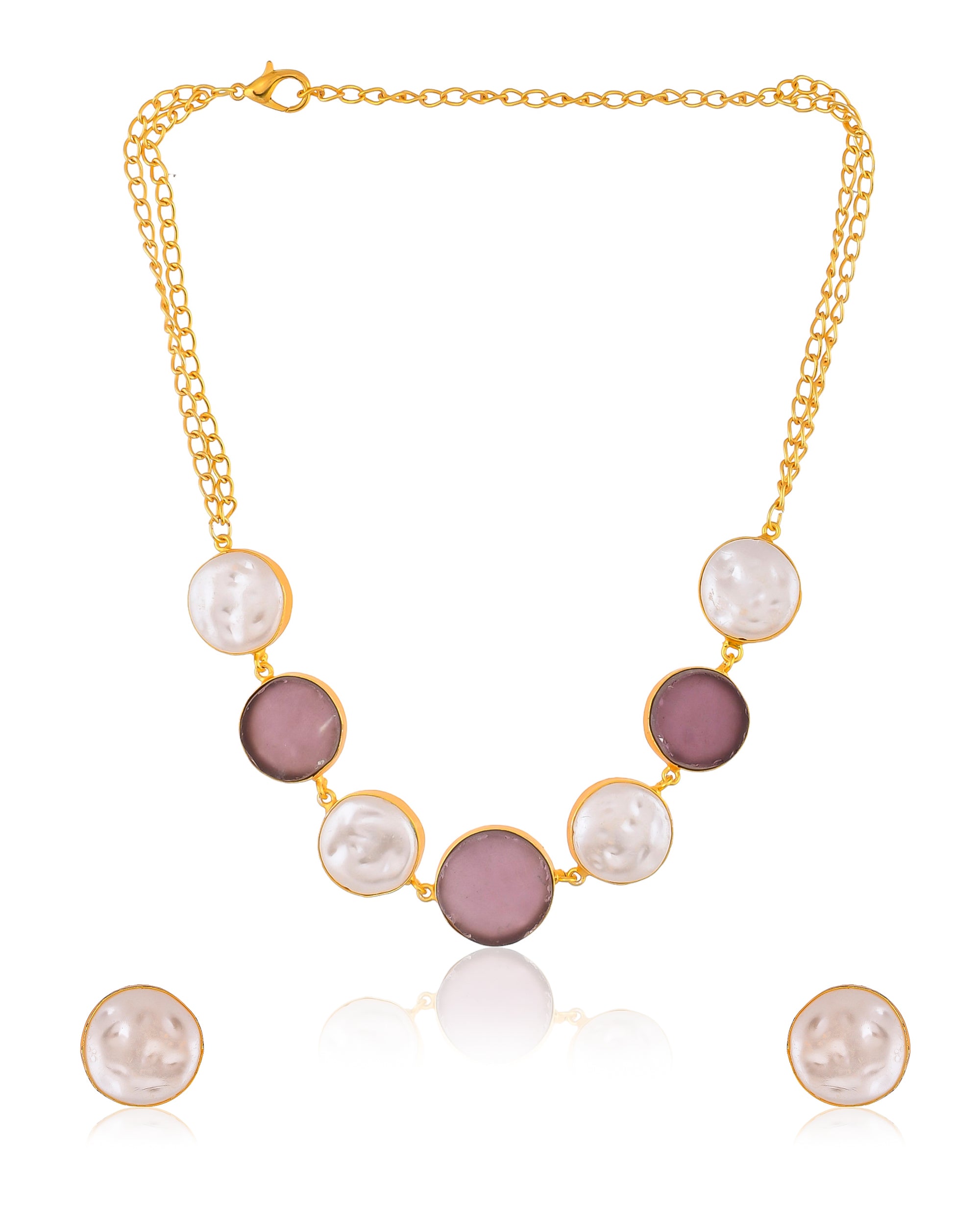 CHIC PEARL AND AMETHYST NECKLACE