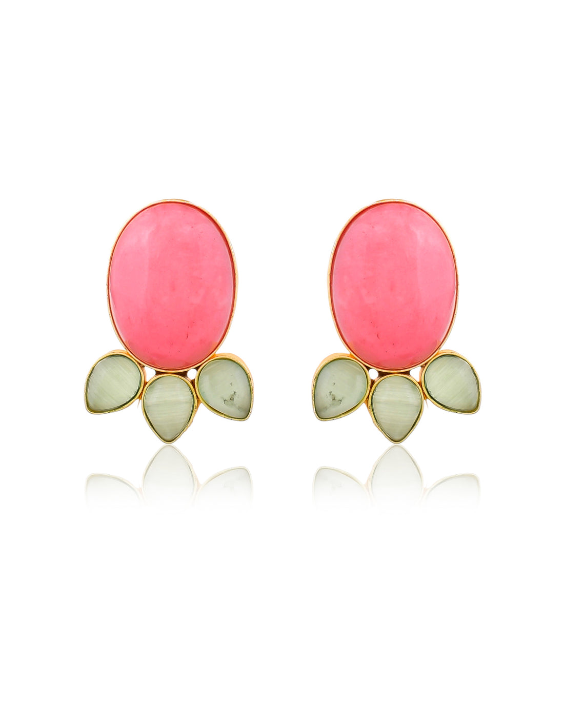 Glimmer Pink Mother of Pearls Necklace Set with Earrings