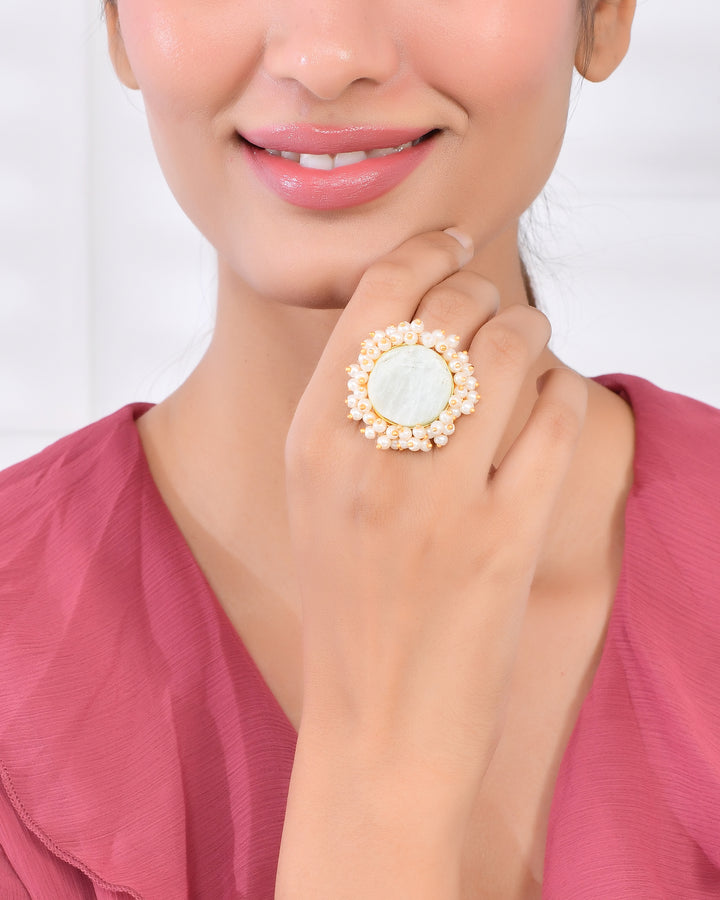 AQUAMARINE ROUGH STONE RING