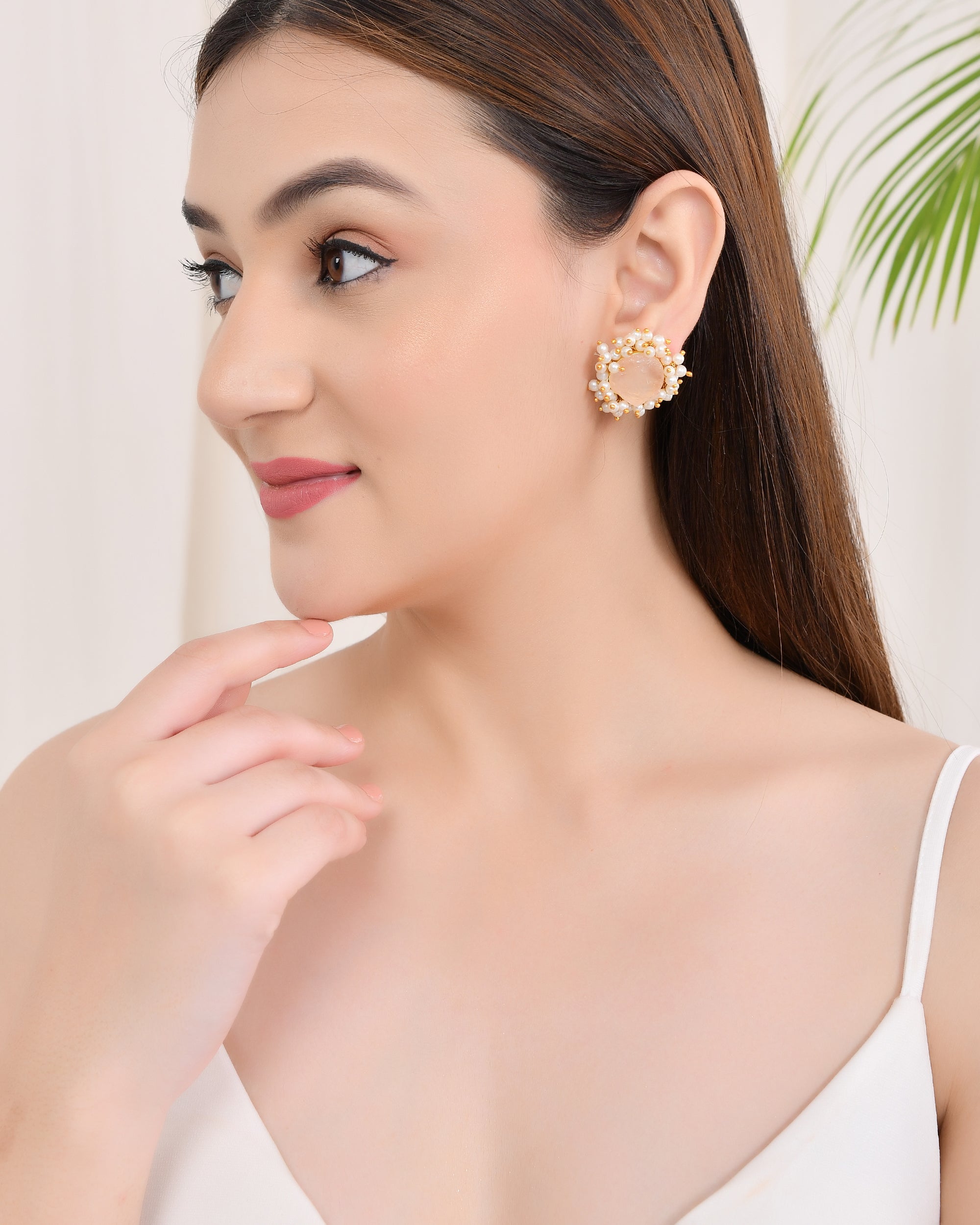 ROSE QUARTZ ROUGH EARRINGS