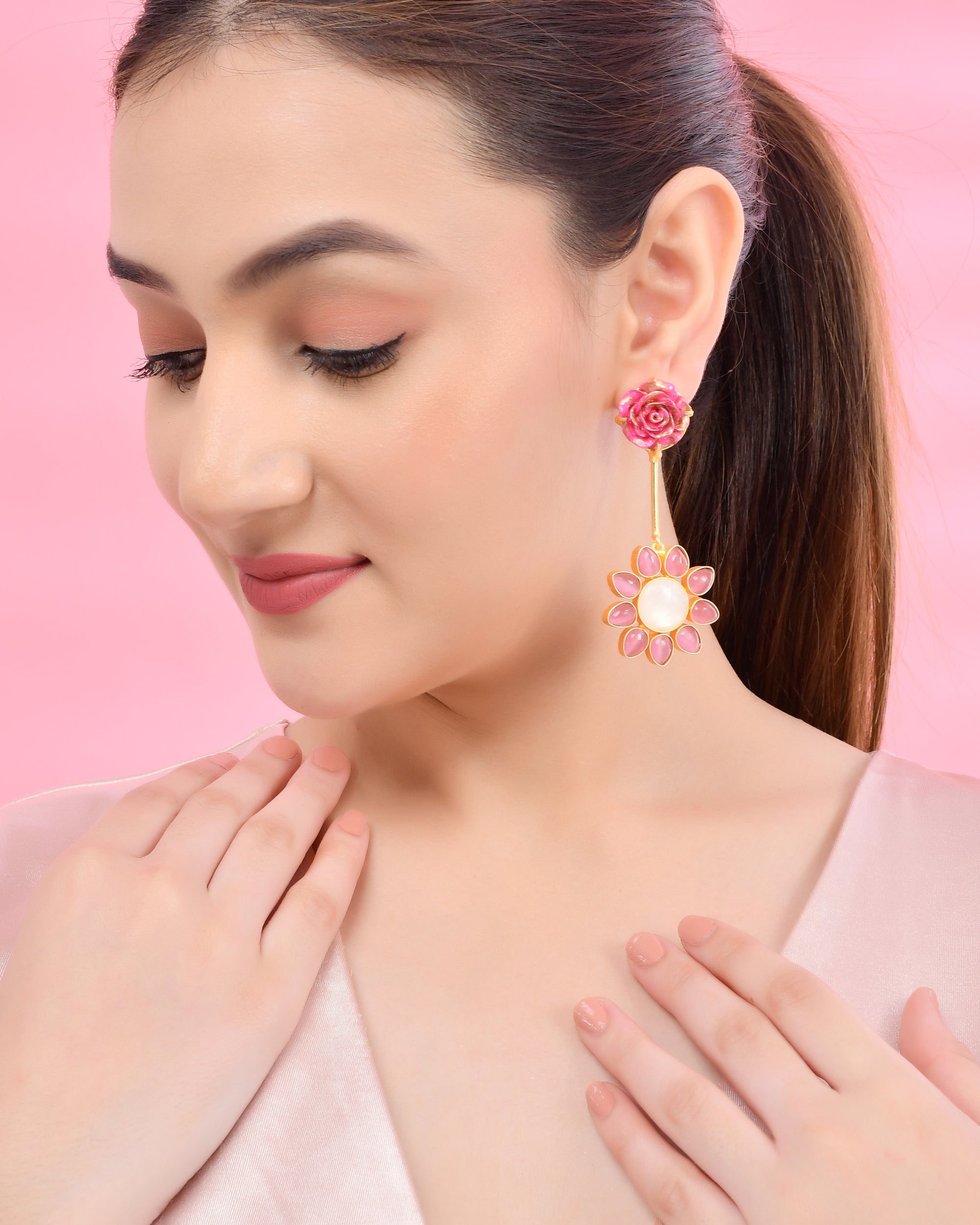 PINK BLOSSOM DANGLERS