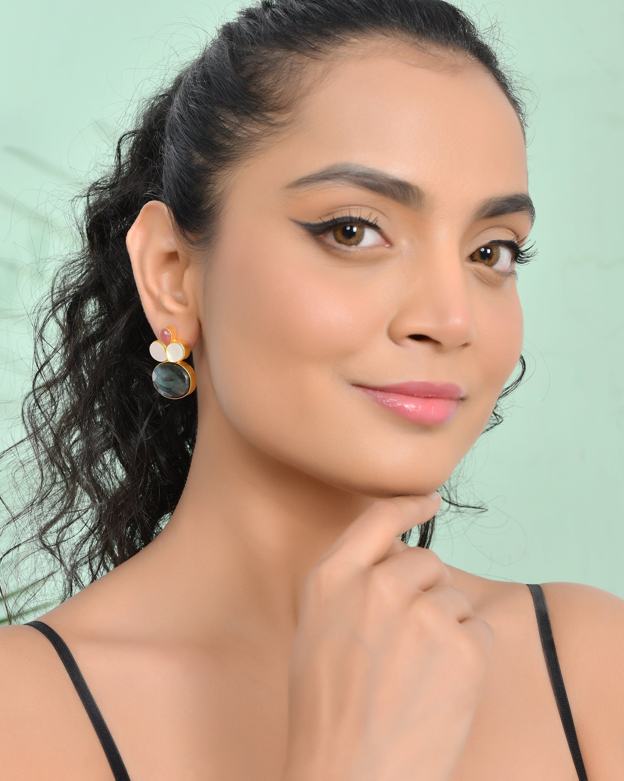 INTRICATE LABRADORITE STUDS